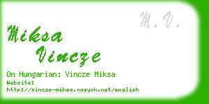 miksa vincze business card
